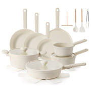 Savressa 24-piece cream white ceramic cookware set
